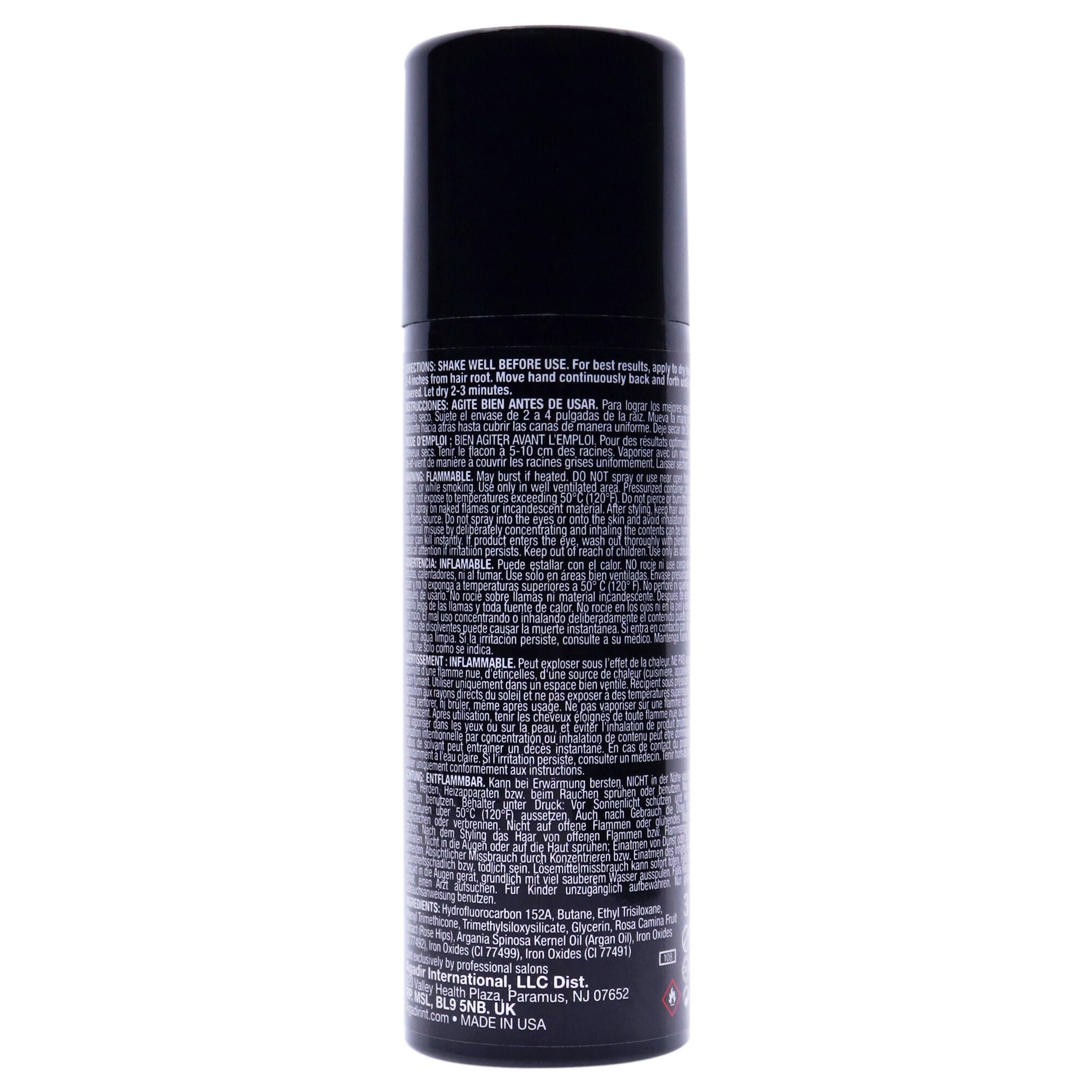 Root Concealer Temporary Touch Up Spray - Dark Brown by Agadir for Unisex - 2 oz Hair Color, See Description, alternate image number 1