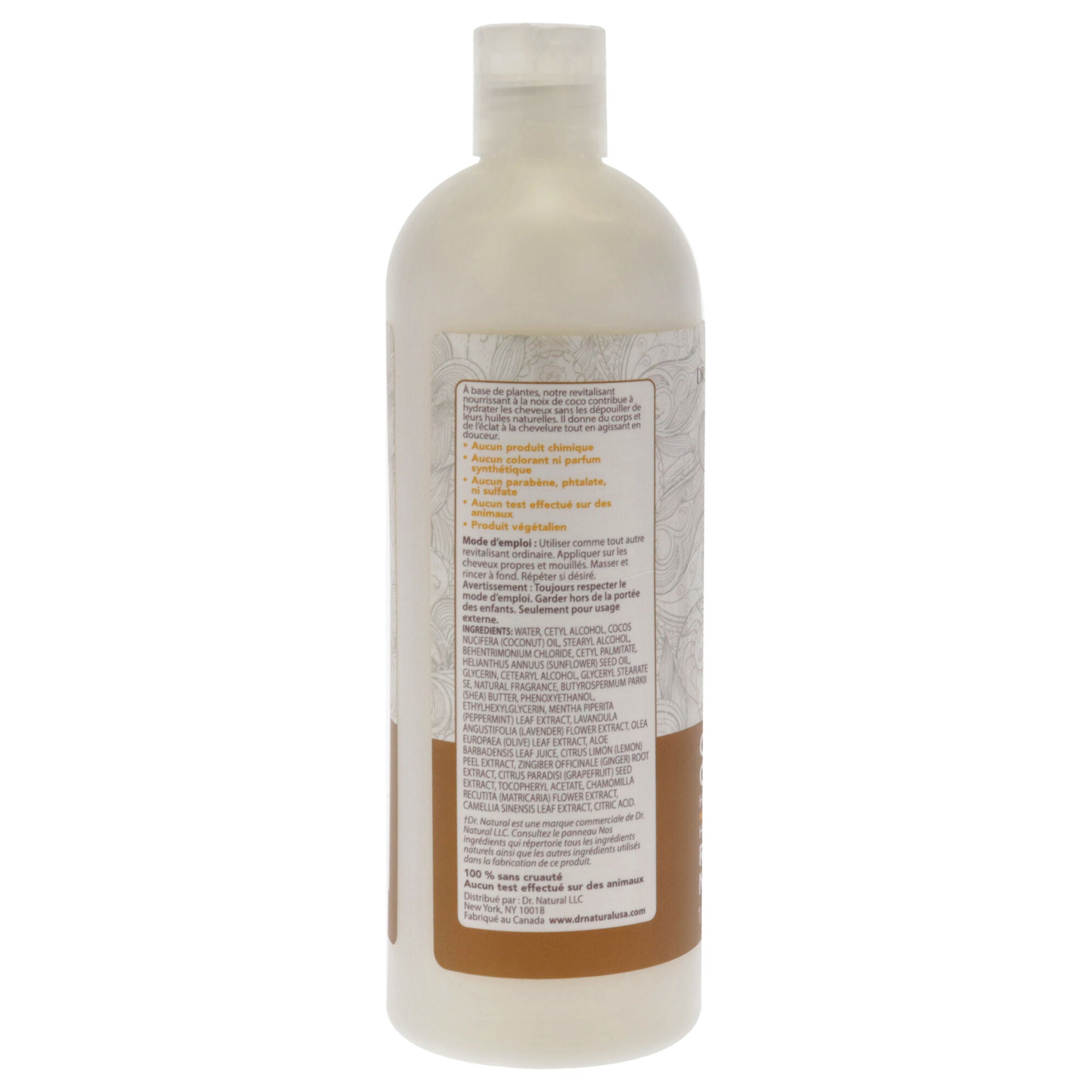 Hydrates and Restores Conditioner - Coconut by Dr. Natural for Unisex - 16 oz Conditioner, See Description, alternate image number 2