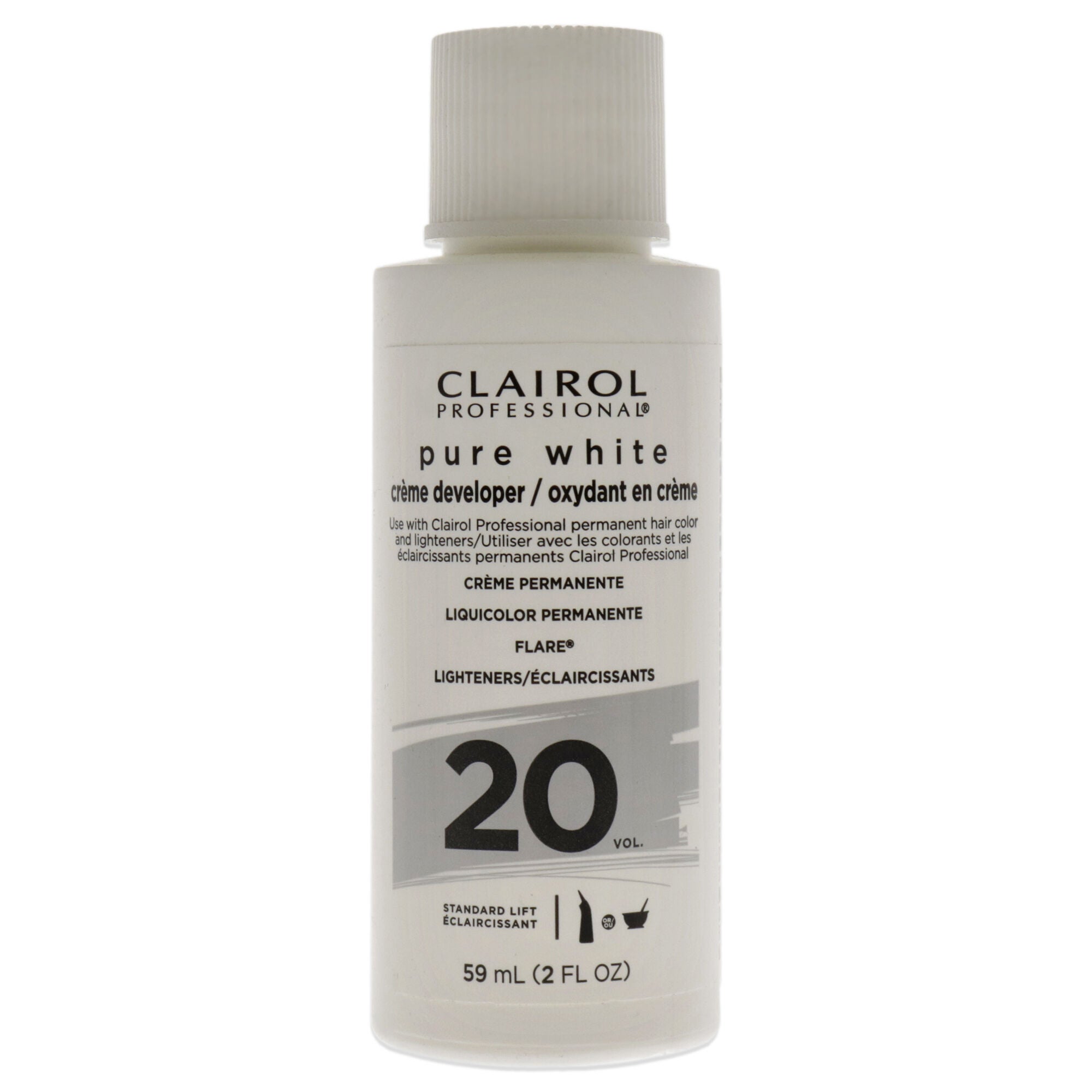 Pure White 20 Volume Creme Developer by Clairol for Unisex - 2 oz Lightener, See Description, hi-res image number 0