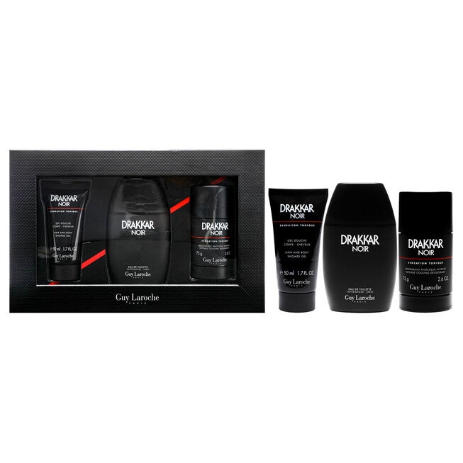 Drakkar Noir by Guy Laroche for Men - 3 Pc Gift Set 2021 - 3.4oz EDT Spray, 2.6oz Deodorant Stick, 1.7oz Shower Gel, NA, hi-res image number null