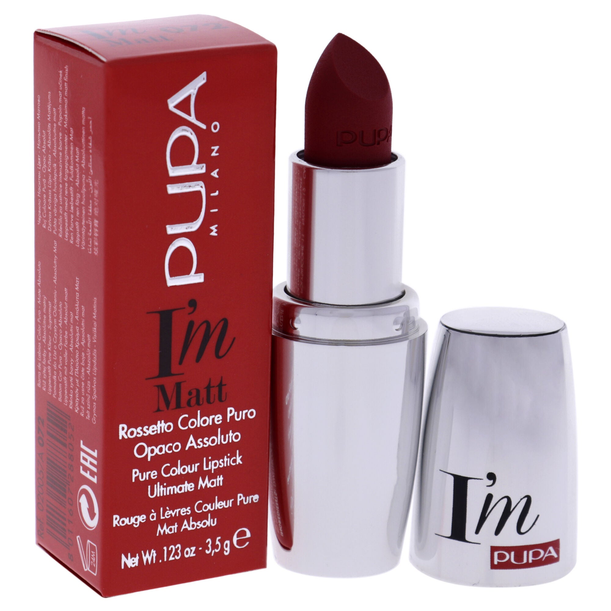 I Am Matt Pure Colour Lipstick - 072 Velvet Ruby by Pupa Milano for Women - 0.123 oz Lipstick, See Description, alternate image number 2