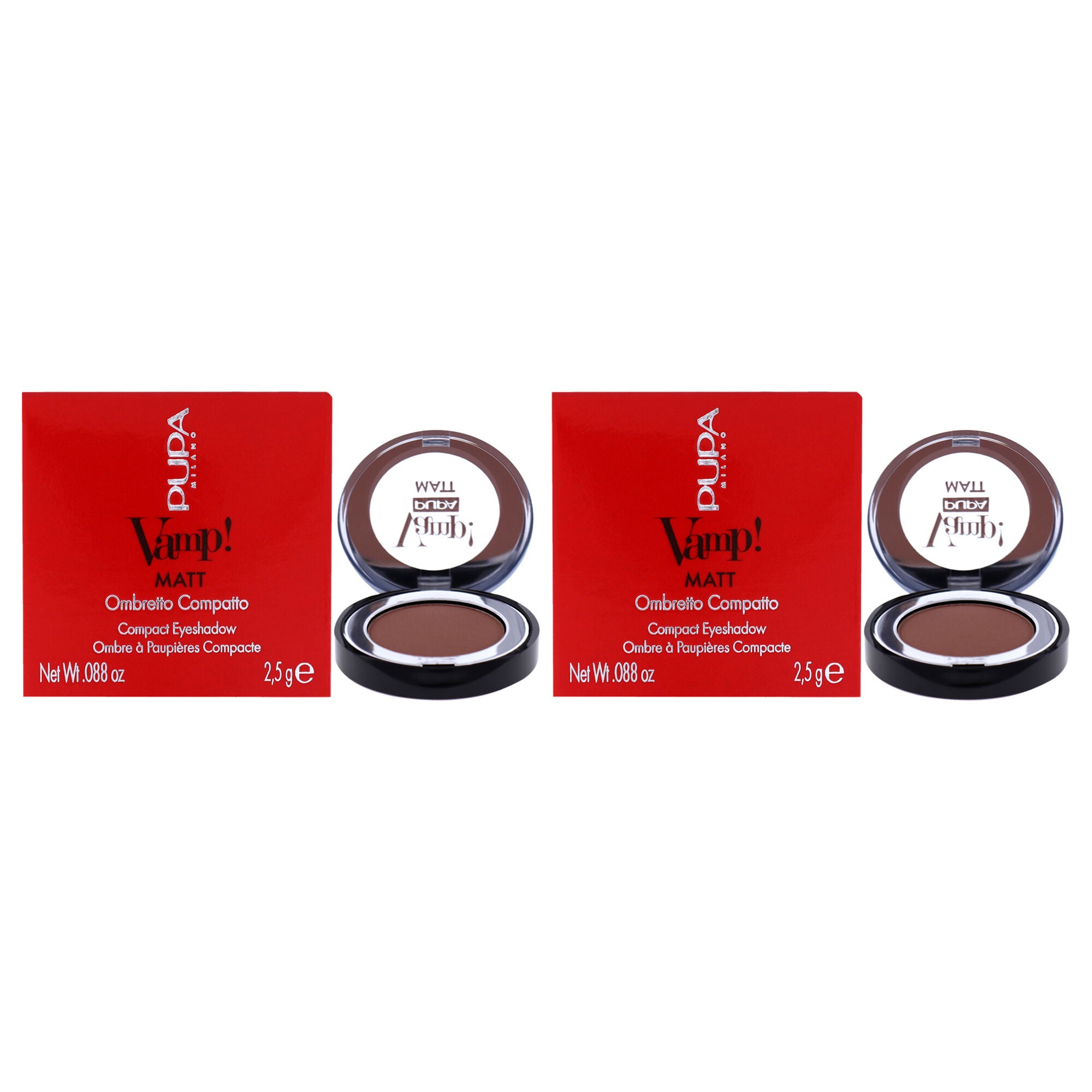 Vamp! Matt Compact Eyeshadow - 040 Warm Nude by Pupa Milano for Women - 0.088 oz Eye Shadow - Pack of 2, See Description, hi-res image number 0