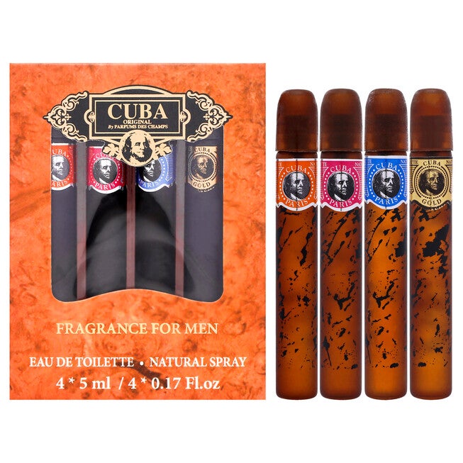 Cuba by Cuba for Men - 4 Pc Mini Gift Set cuba gold, cuba red, cuba blue, cuba orange (5ml each), NA, hi-res image number null