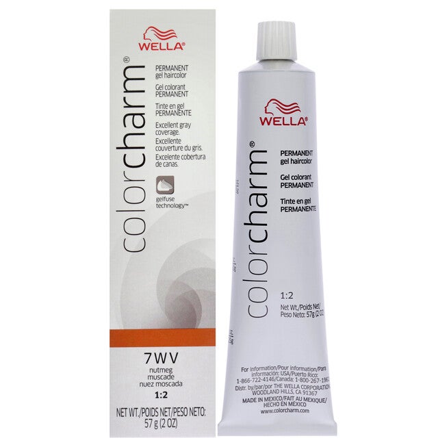 Color Charm Permanent Hair Color Gel - 7WV Nutmeg by Wella for Women - 2 oz Hair Color, NA, hi-res image number null