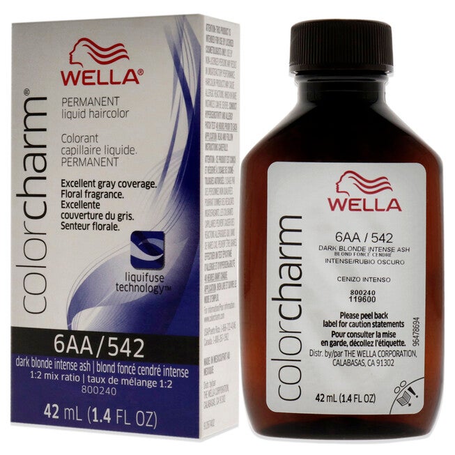 Color Charm Permanent Liquid Hair Color - 542 6AA Ash Blonde by Wella for Unisex - 1.42 oz Hair Color, NA, alternate image number null
