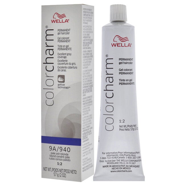 Color Charm Permanent Hair Color Gel - 9A 940 Pale Ash Blonde by Wella for Unisex - 2 oz Hair Color, NA, alternate image number null