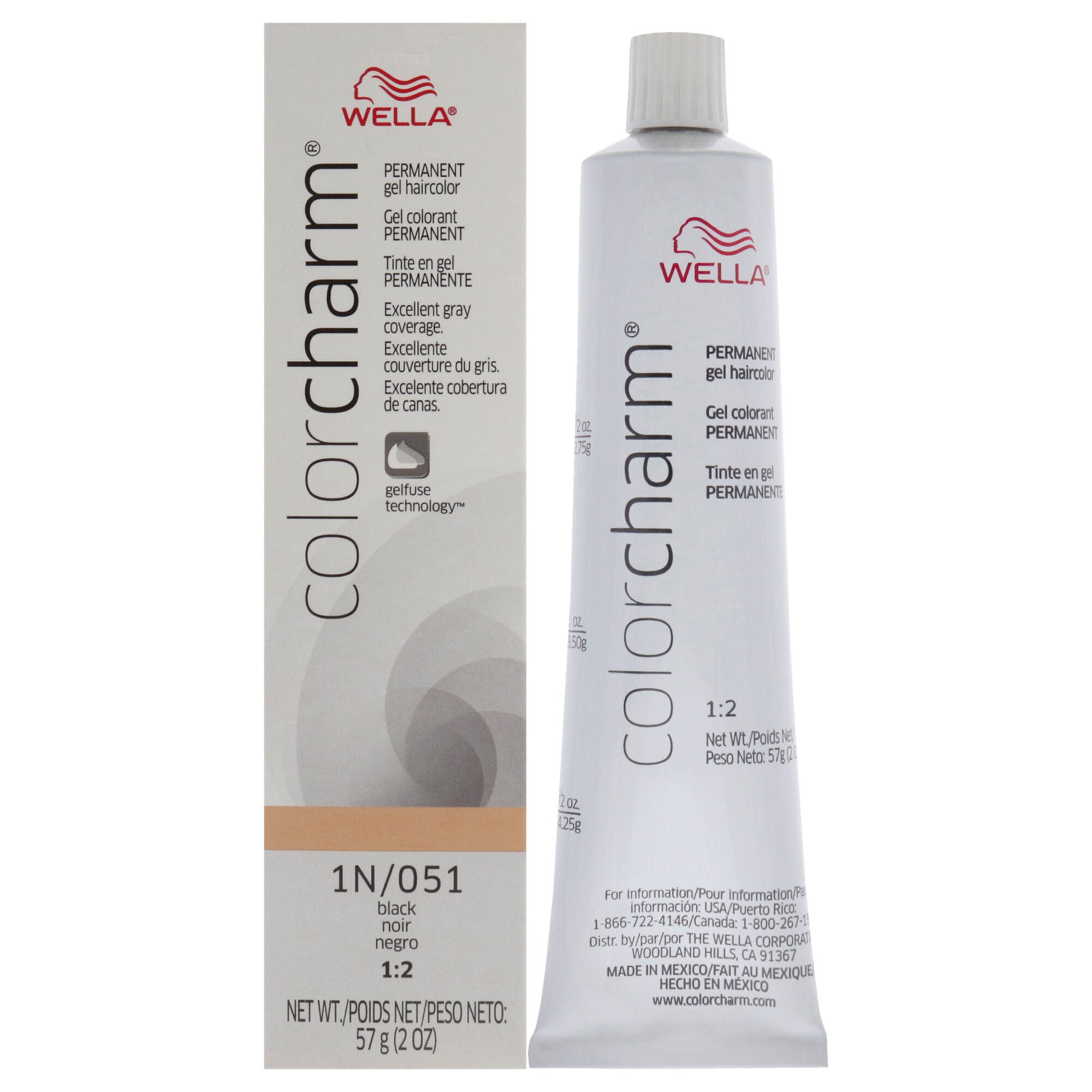 Color Charm Permanent Gel - 1N 051 Black by Wella for Unisex - 2 oz Hair Color, See Description, hi-res image number 0