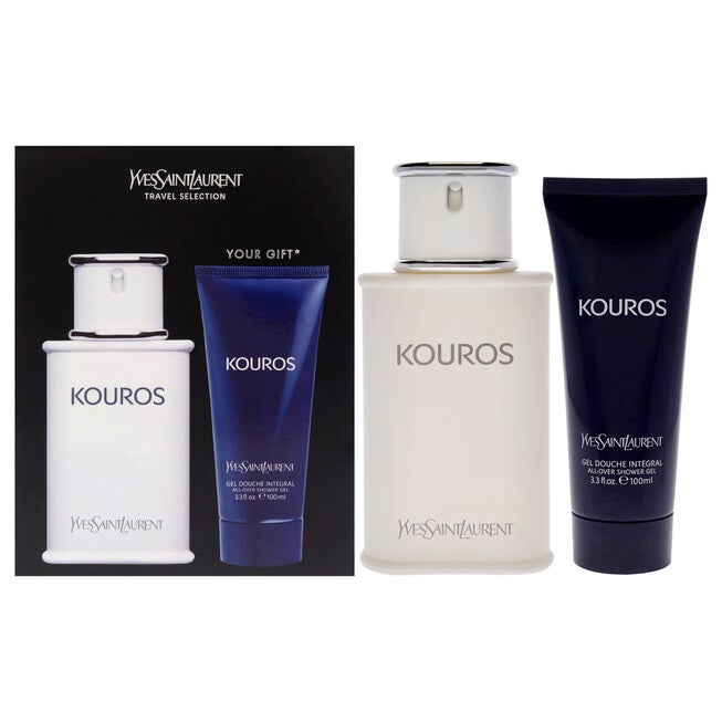 Kouros by Yves Saint Laurent for Men - 2 Pc Gift Set 3.3oz EDT Spray, 3.3oz Hair And Body Wash, NA, hi-res image number null