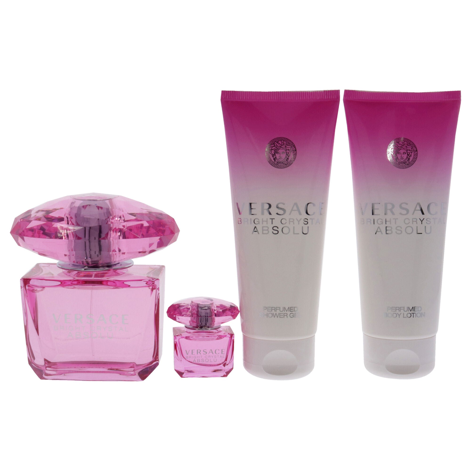 Bright Crystal Absolu by Versace for Women - 4 Pc Gift Set 3oz EDP Spray, 5ml EDP Spray Mini, 3.4oz Shower Gel, 3.4oz Body Lotion, See Description, alternate image number 3