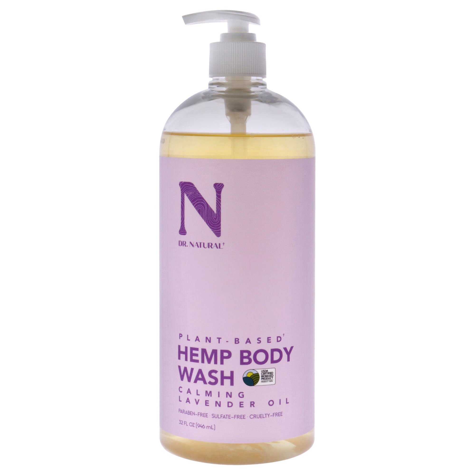 Body Wash - Hemp with Lavender by Dr. Natural for Unisex - 32 oz Body Wash, See Description, hi-res image number 0