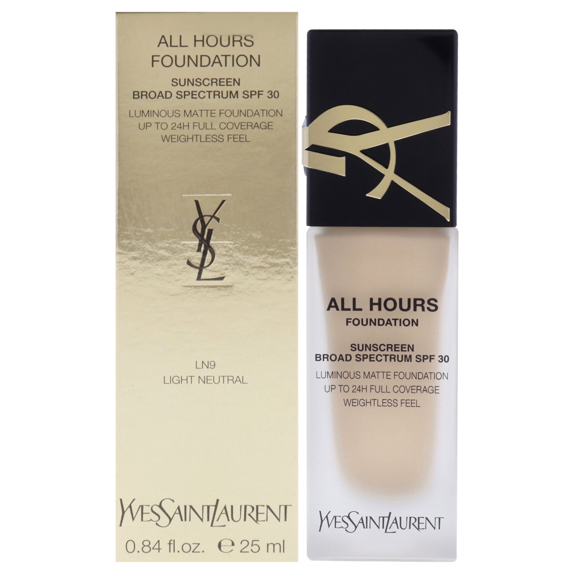 All Hours Foundation SPF 30 - LN9 Light Neutral by Yves Saint Laurent for Women - 0.84 oz Foundation, See Description, hi-res image number 0