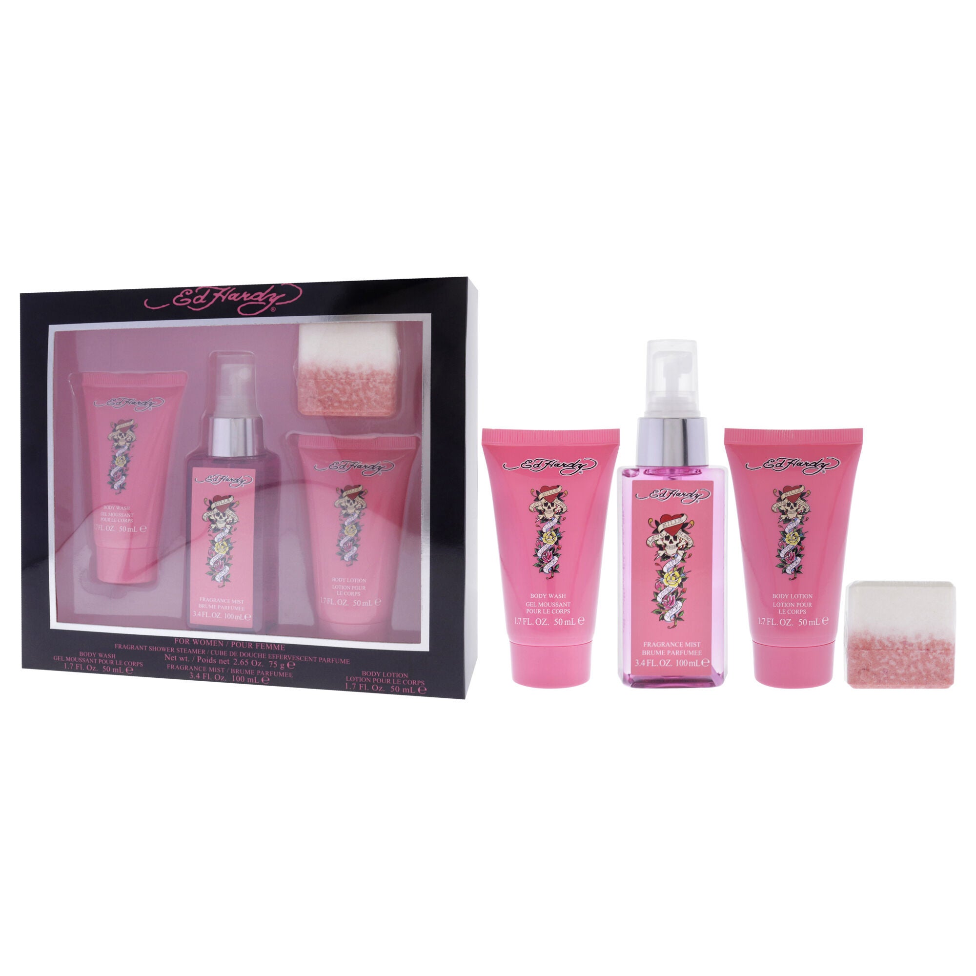 Ed Hardy by Christian Audigier for Women - 4 Pc Gift Set 3.4oz Body Mist, 1.7oz Body Lotion, 1.7oz Body Wash, 2.65oz Shower Steamer, , alternate image number 7
