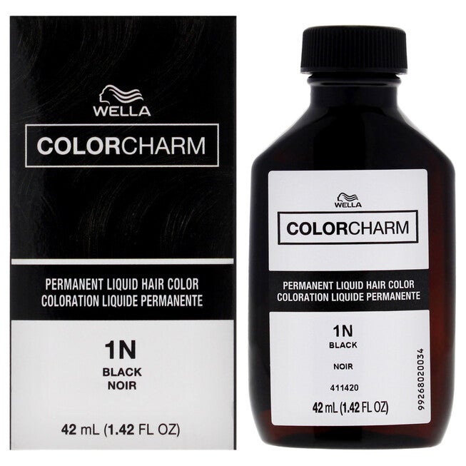 Color Charm Permanent Liquid Hair Color - 1N 051 Black by Wella for Unisex - 1.42 oz Hair Color, NA, hi-res image number null