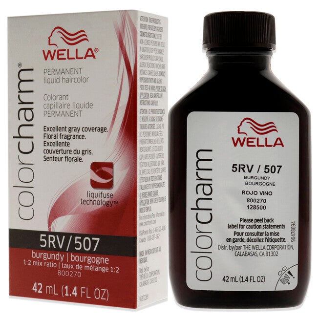 Color Charm Permanent Liquid Haircolor - 507 5RV Burgundy by Wella for Unisex - 1.4 oz Hair Color, , alternate image number null