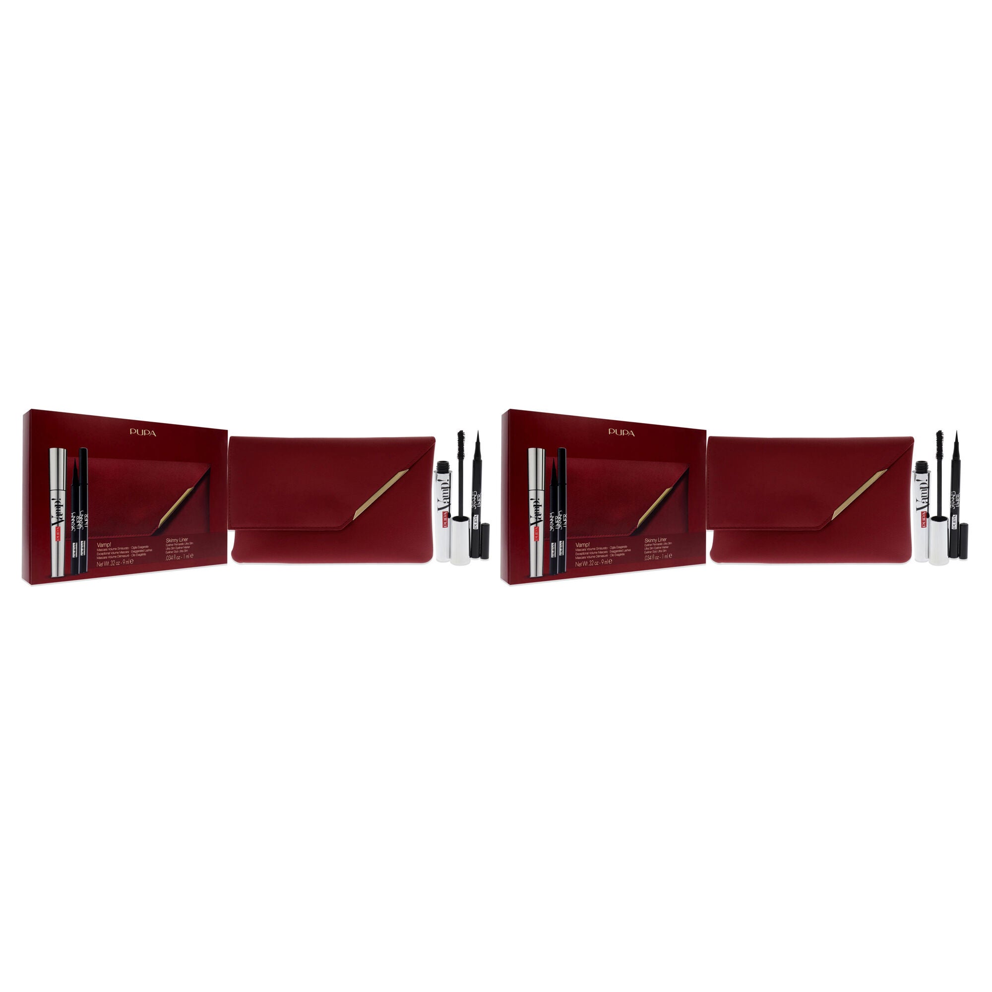 Vamp! and Skinny Liner Set by Pupa Milano for Women - 3 Pc 0.32oz Vamp! Mascara - 100 Black, 0.034oz Skinny Liner, Handy Bag - Pack of 2, See Description, alternate image number 2
