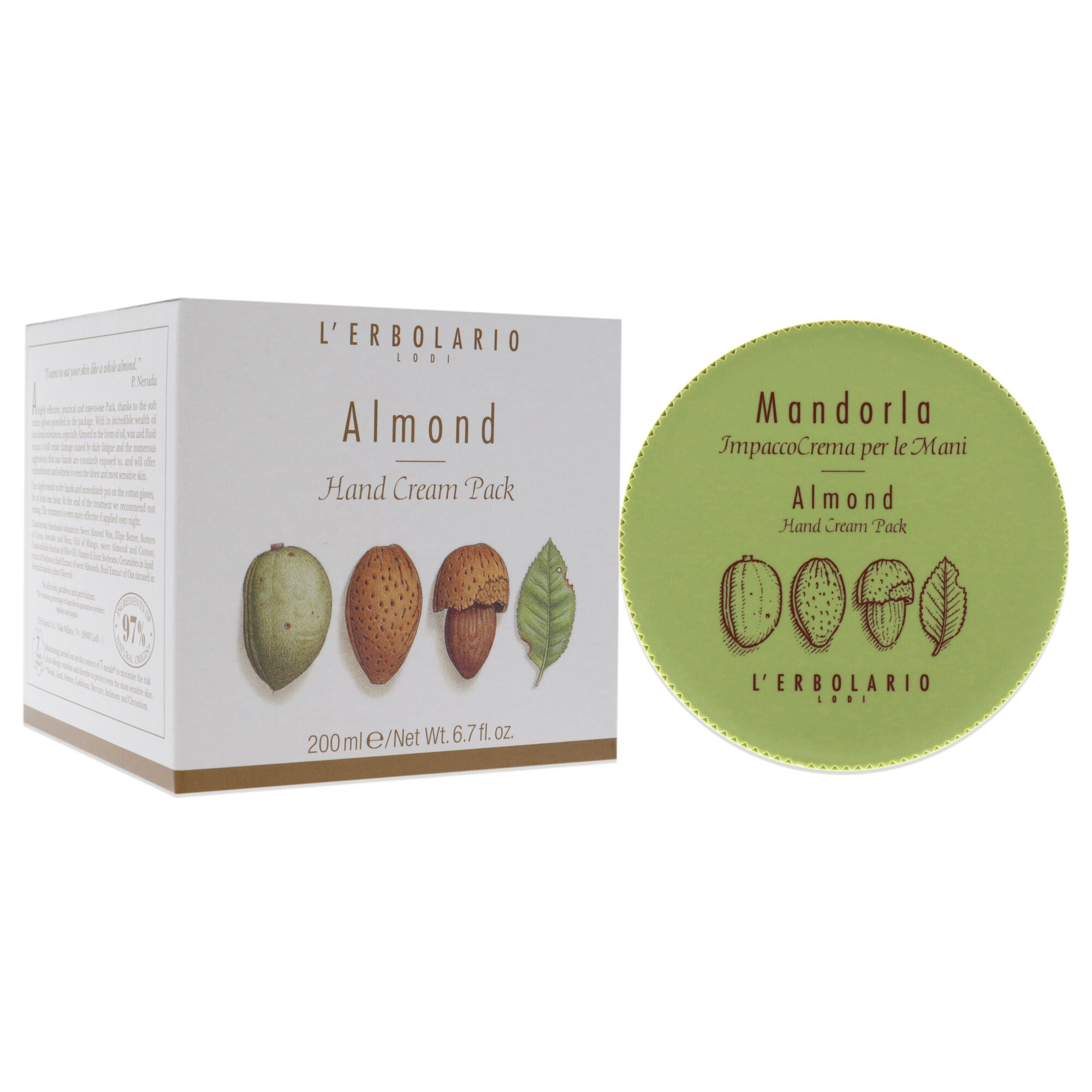 Almond Hand Cream by Lerbolario for Women - 6.7 oz Cream, See Description, alternate image number 1