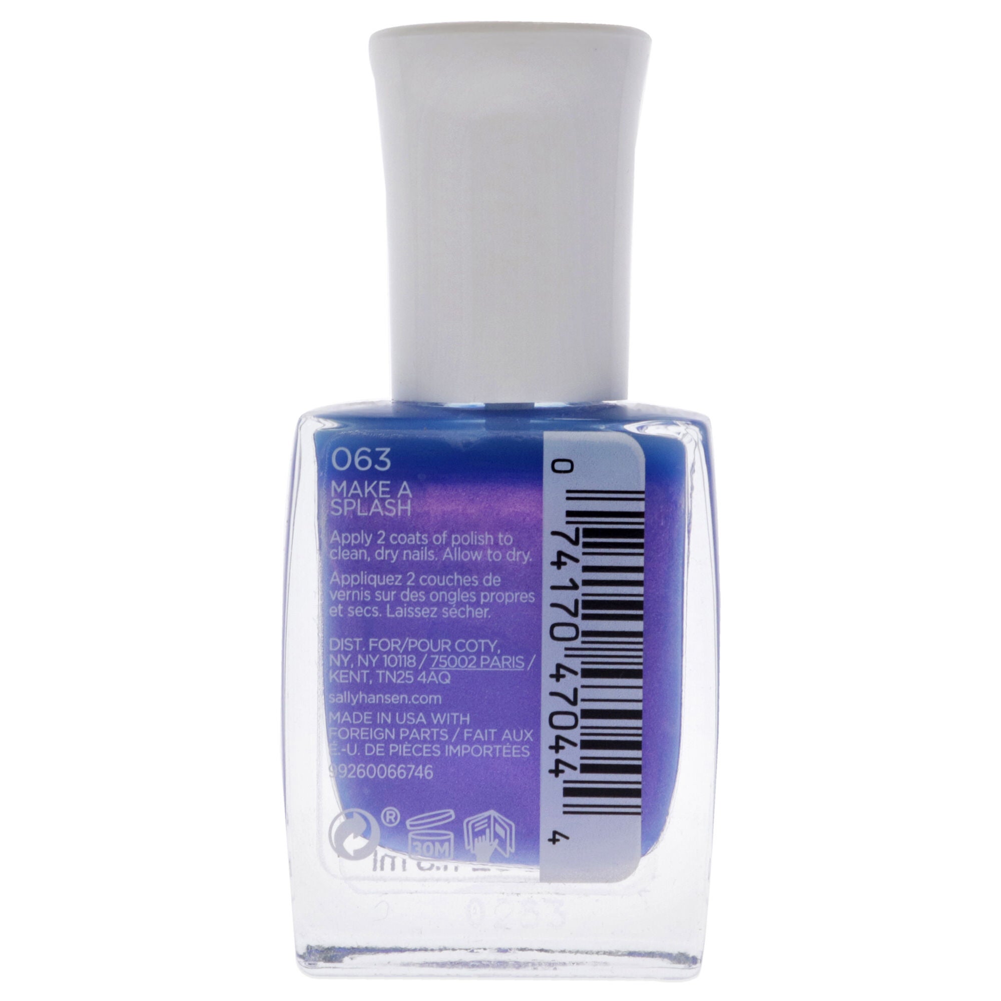 Mega Strength Nail Color - 063 Make A Splash by Sally Hansen for Women - 0.4 oz Nail Polish, See Description, alternate image number 2