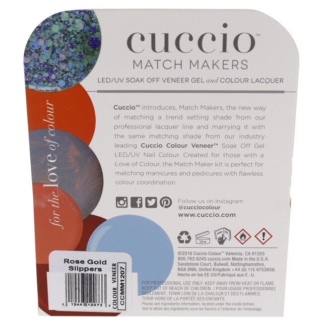 Match Makers Set - Rose Gold Slipper by Cuccio Colour for Women - 2 Pc 0.44oz Veneer Soak Of Gel Nail Polish, 0.43oz Colour Nail Polish, NA, alternate image number null