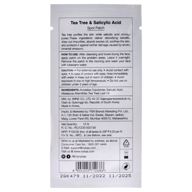 Skin Secrets Spot Patch - Tea Tree and Salicylic by Nykaa Naturals for Women - 0.67 oz Mask, , alternate image number null