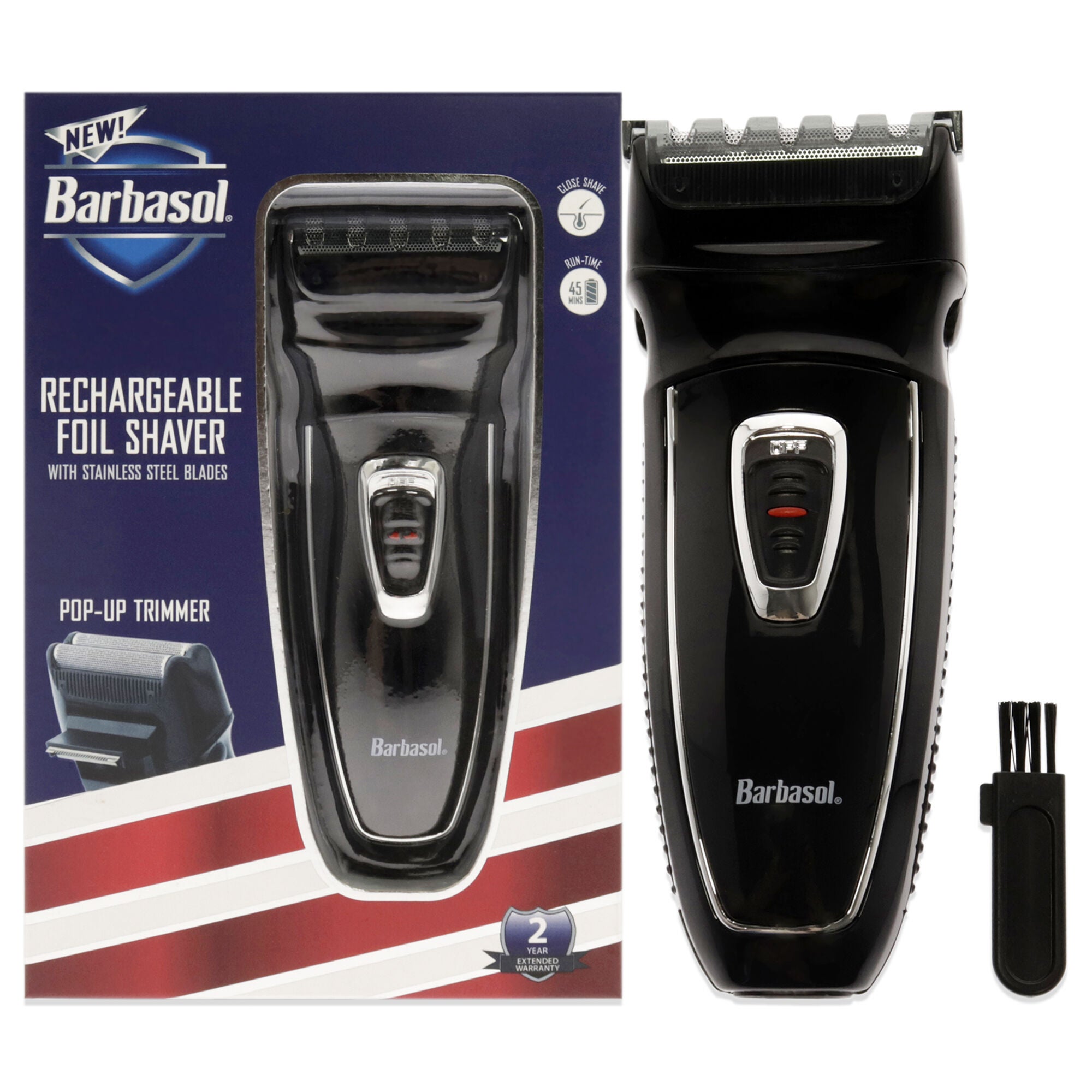 Rechargeable Foil Shaver With Pop-Up Trimmer by Barbasol for Men - 1 Pc Trimmer, See Description, hi-res image number 0