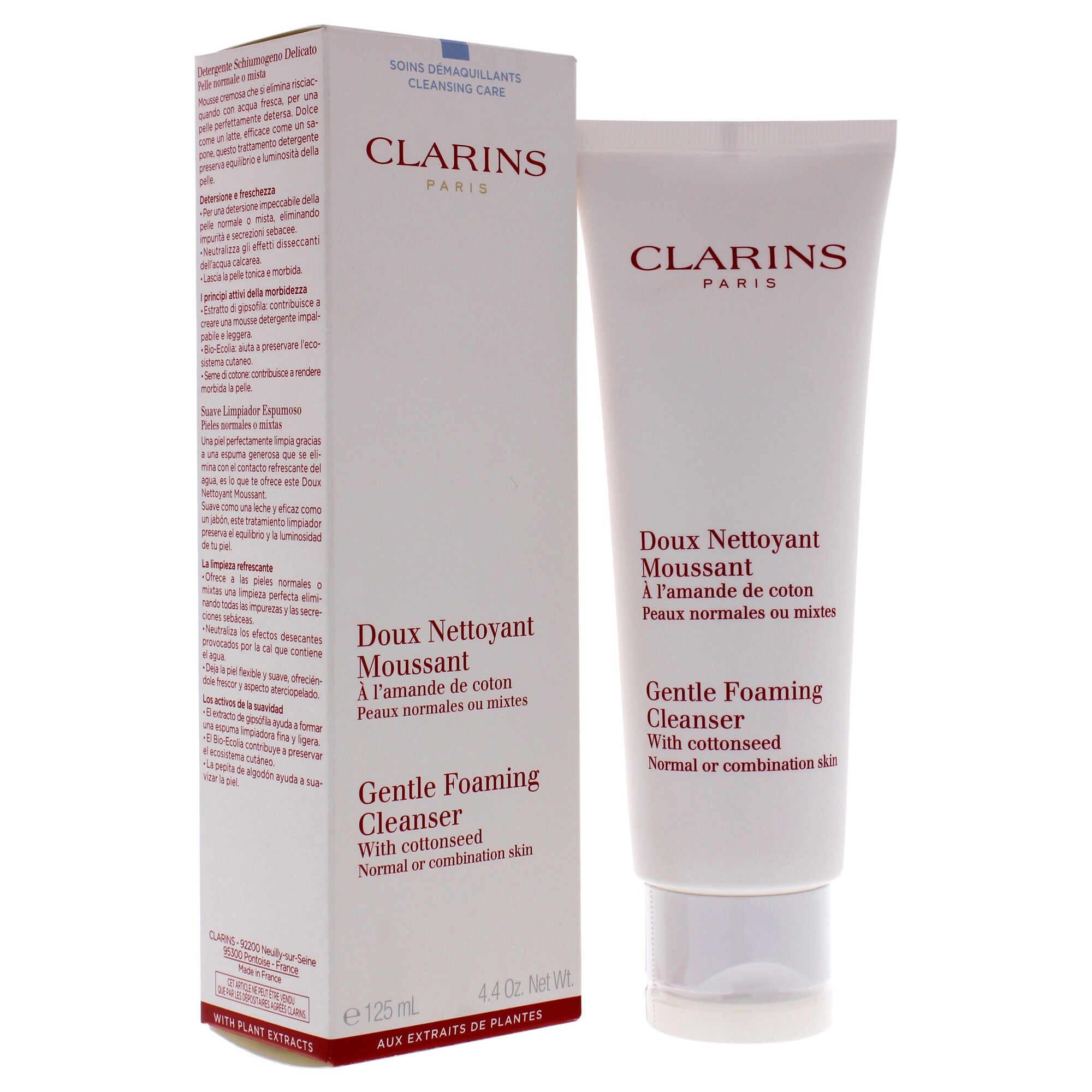 Gentle Foaming Cleanser With Cottonseed (Normal / Combination Skin by Clarins for Unisex - 4.4 oz Foaming Cleanser, See Description, alternate image number 2