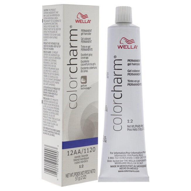 Color Charm Permanent Hair Color Gel - 12AA 1120 Nordic Blonde by Wella for Unisex - 2 oz Hair Color, NA, alternate image number null