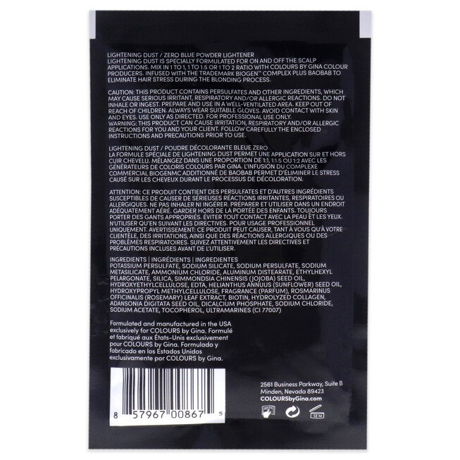 Lightening Dust by Colours By Gina for Unisex - 17.5 oz Hair Color, NA, alternate image number null