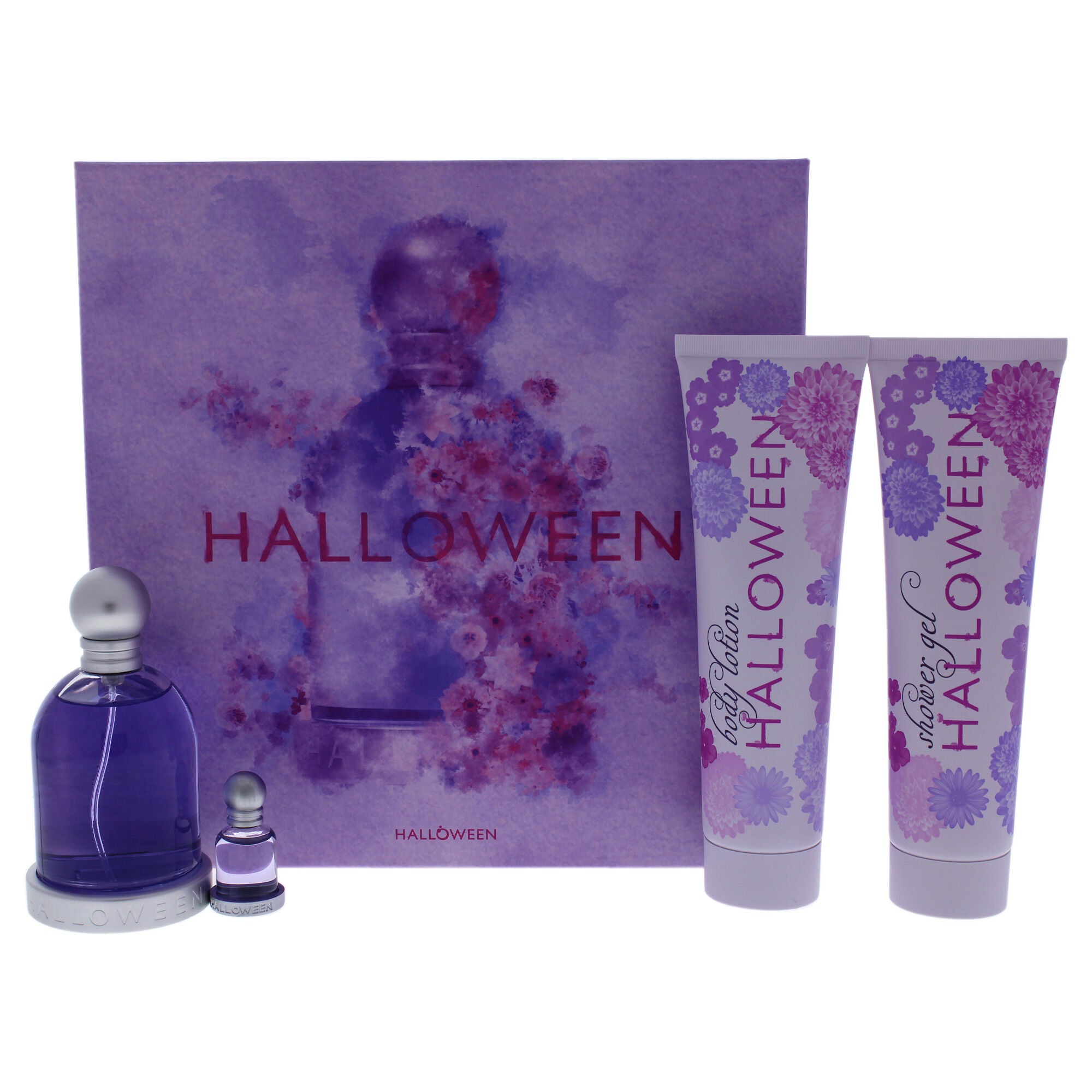 Halloween by J. Del Pozo for Women - 4 Pc Gift Set 3.4oz EDT Spray, 0.15oz EDT Splash, 5oz Body Lotion, 5oz Shower Gel, See Description, hi-res image number 0