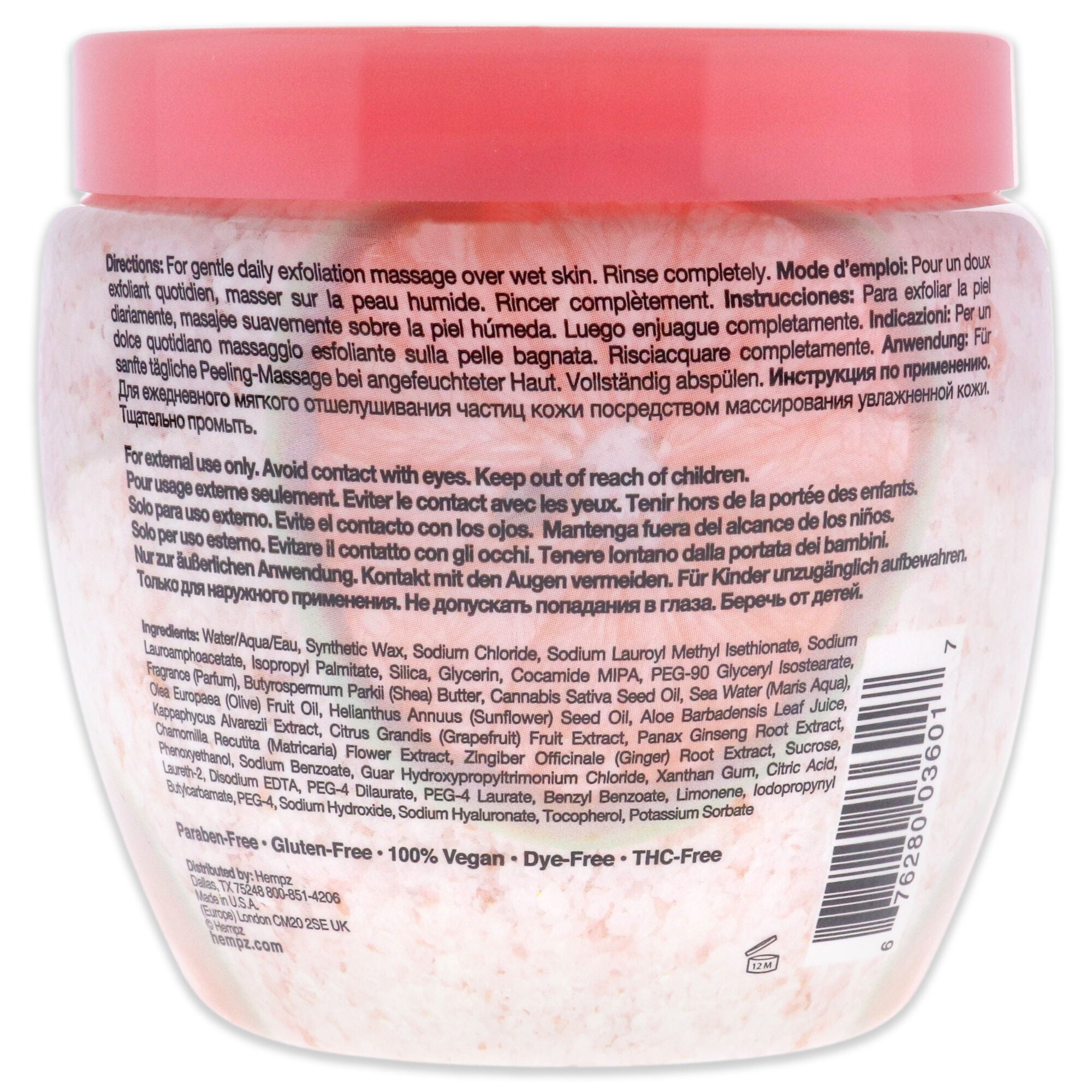 Fresh Fusions Pink Pomelo and Himalayan Sea Salt Herbal Body Scrub by Hempz for Unisex - 7 oz Scrub, , alternate image number 3