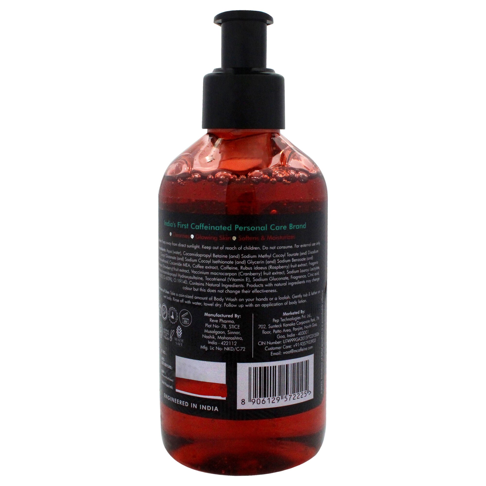 Coffee Body Wash - Berries by mCaffeine for Unisex - 6.76 oz Body Wash, See Description, alternate image number 2
