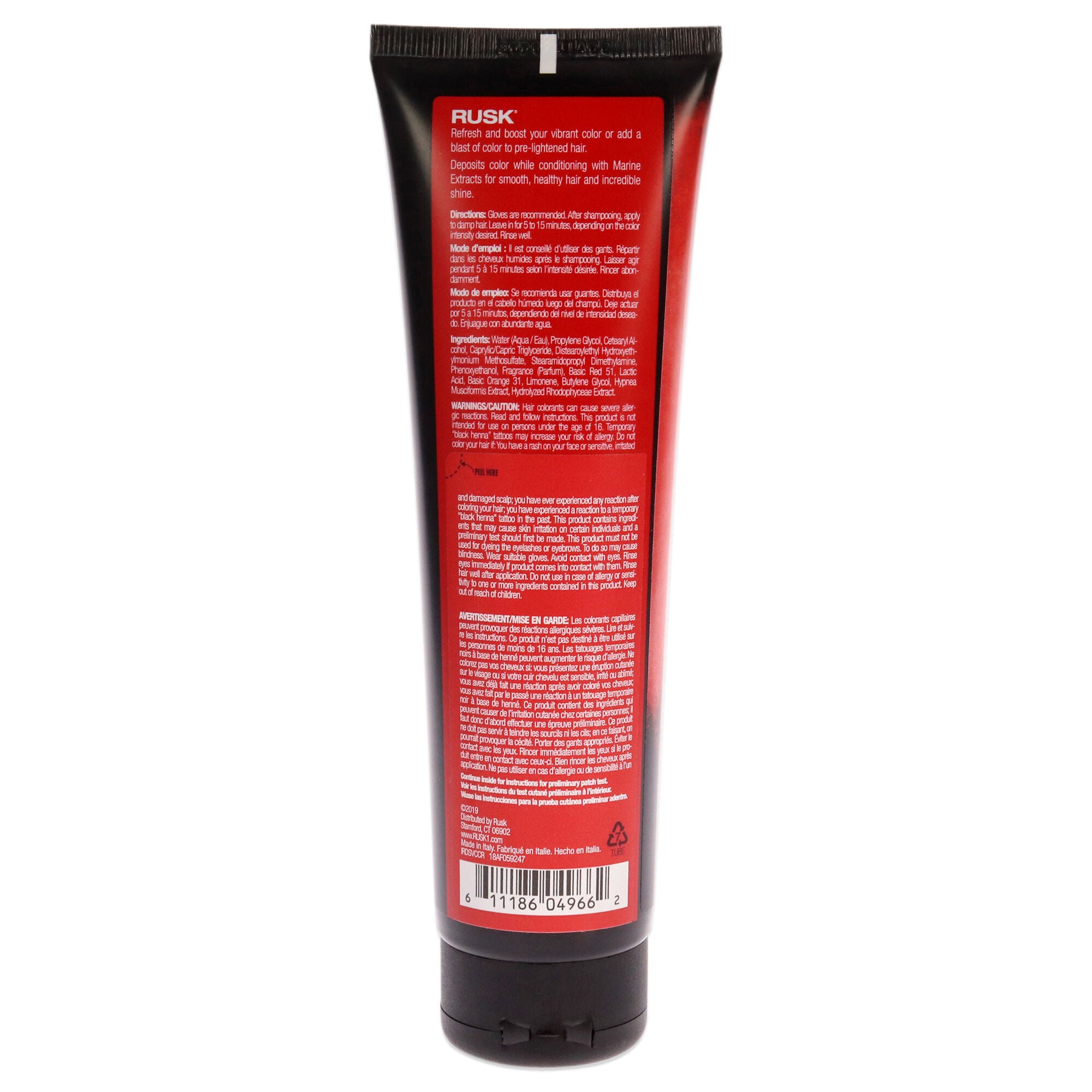 Deepshine Boost Vibrant Color Depositing Conditioner - Red by Rusk for Unisex - 5.2 oz Hair Color, See Description, alternate image number 1