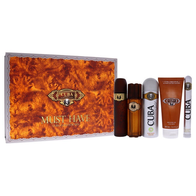 Cuba Gold Must Have by Cuba for Men - 5 Pc Gift Set 3.3oz EDT Spray, 1.17oz EDT Spray, 3.3oz After Shave, 6.7oz Body Spray, 6.7oz Shower Gel, , alternate image number null