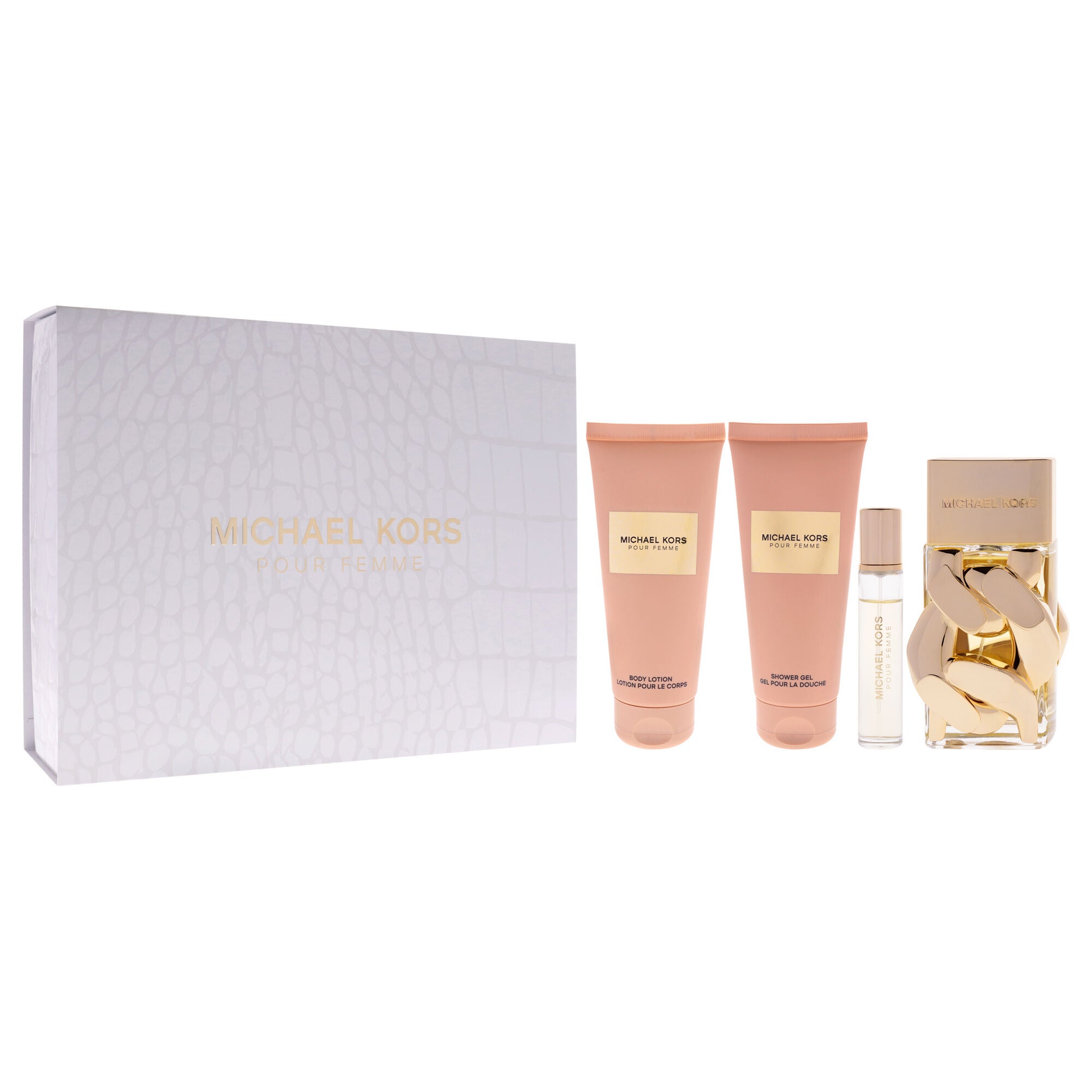 Michael Kors Pour Femme by Michael Kors for Women - 4 Pc Gift Set 3.4oz EDP Spray, 0.3oz EDP Spray(Mini), 3.4oz Body Lotion, 3.4oz Shower Gel, Clear, alternate image number 2