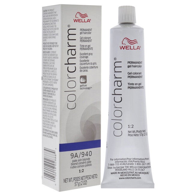 Color Charm Permanent Hair Color Gel - 9A 940 Pale Ash Blonde by Wella for Unisex - 2 oz Hair Color, NA, alternate image number null