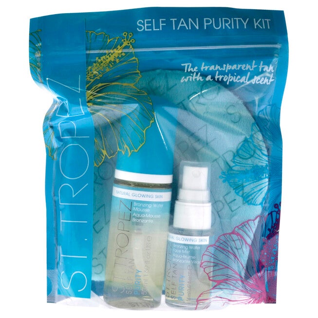 Self Tan Purity Kit by St. Tropez for Unisex - 3 Pc 1.69oz Bronzing Water Mousse, 0.47oz Bronzing Water Face Mist, Velvet Mitt, NA, hi-res image number null