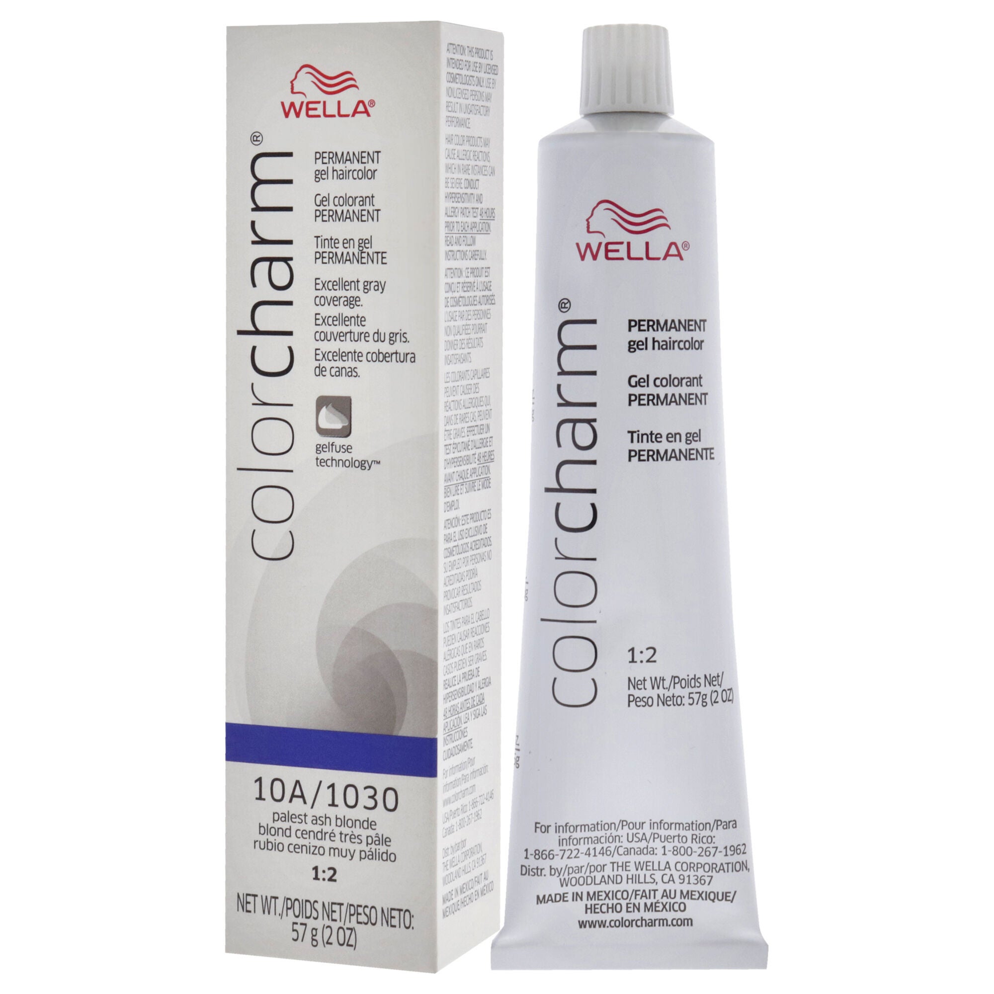 Color Charm Permanent Hair Color Gel - 10A 1030 Palest Ash Blonde by Wella for Unisex - 2 oz Hair Color, See Description, alternate image number 3