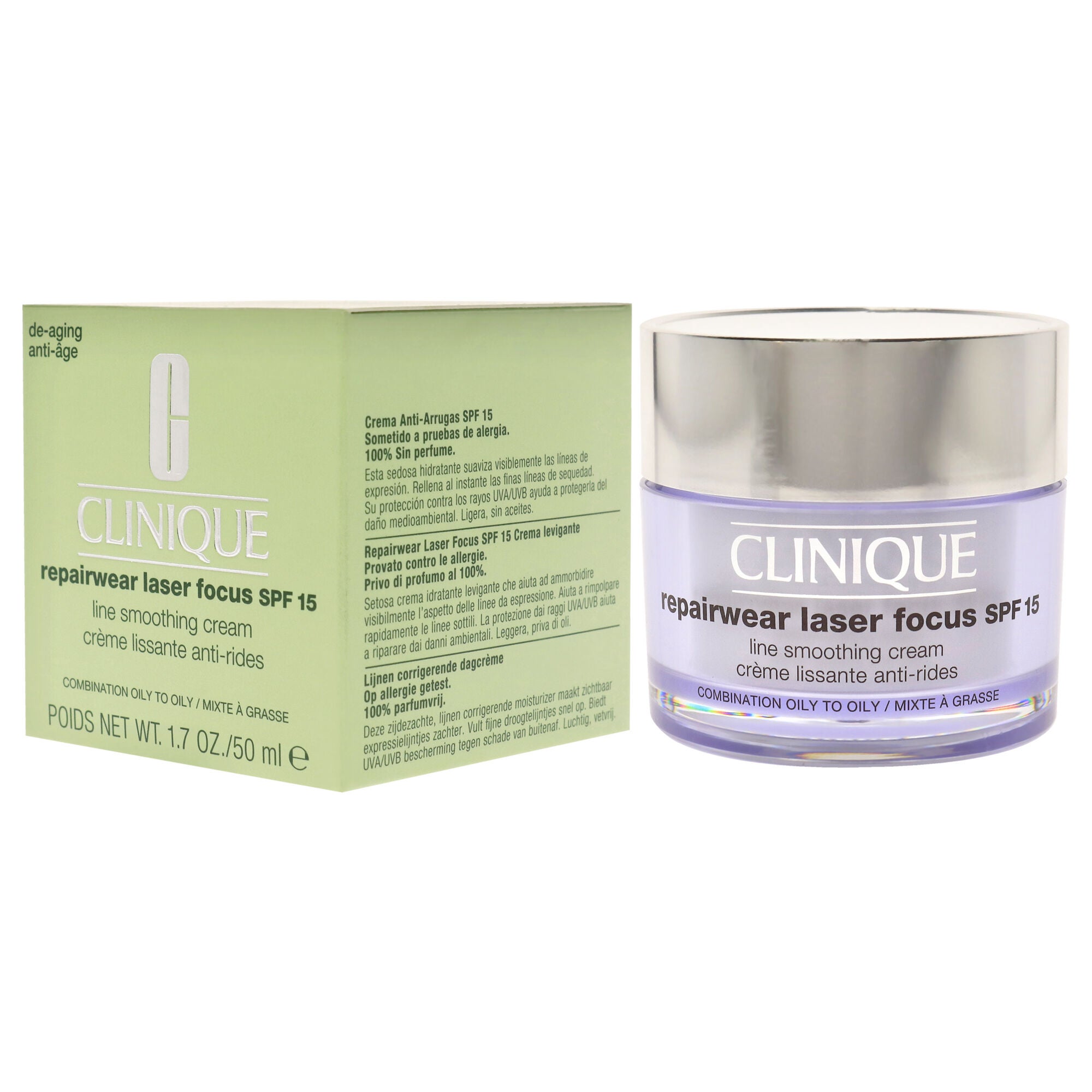 Repairwear Laser Focus Line Smoothing Cream SPF 15 - Combination Oily to Oily by Clinique for Women - 1.7 oz Cream, See Description, alternate image number 3