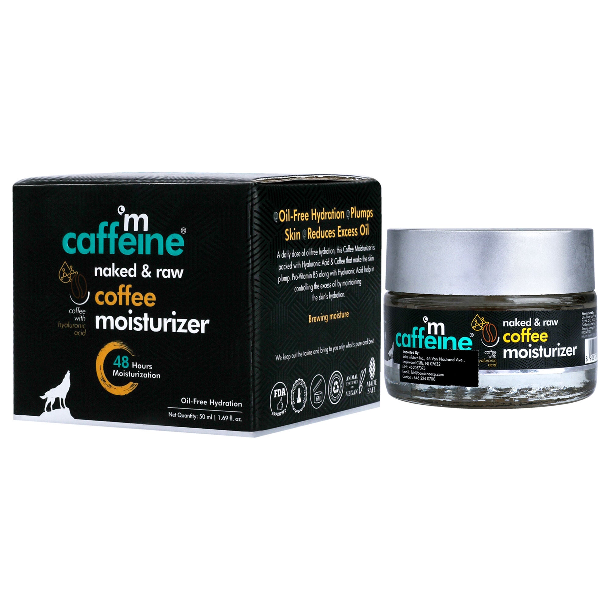 Naked and Raw Coffee Moisturizer - Hyaluronic Acid - Oil Free Hydration by mCaffeine for Unisex - 1.69 oz Moisturizer, See Description, alternate image number 3