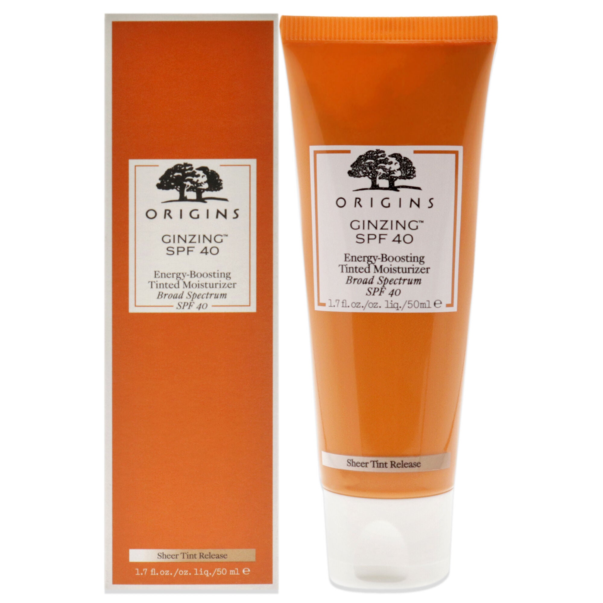 Ginzing Energy-Boosting Tinted Moisturizer SPF 40 by Origins for Unisex - 1.7 oz Sunscreen, See Description, hi-res image number 0