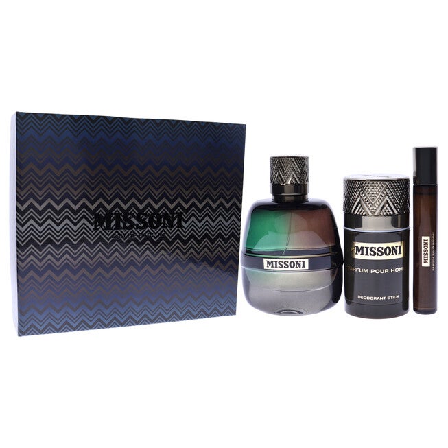 Missoni by Missoni for Men - 3 Pc Gift Set 3.4oz EDP Spray, 0.33oz EDP Spray, 2.5oz Deodorant Stick, NA, alternate image number null