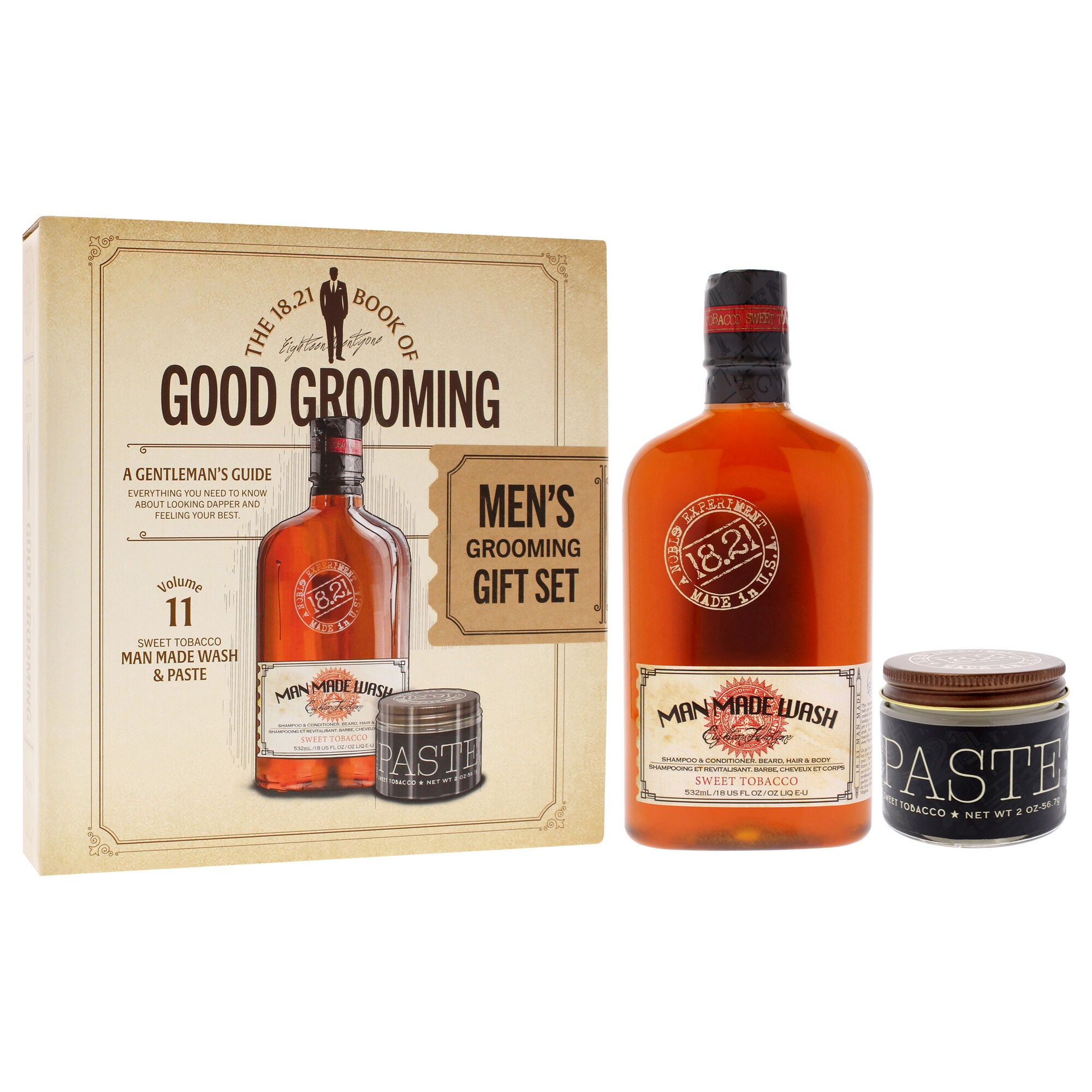 Book of Good Grooming Volume 11 Set - Sweet Tobacco by 18.21 Man Made for Men - 2 Pc, See Description, alternate image number 1