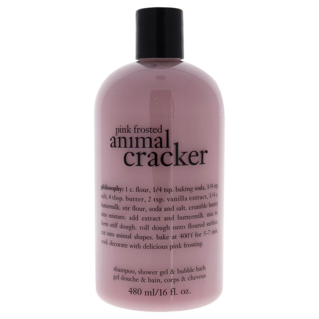 Pink Frosted Animal Cracker by Philosophy for Unisex - 16 oz Shampoo, Shower Gel and Bubble Bath, NA, hi-res image number null