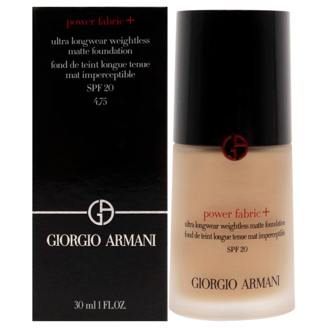 Power Fabric Plus Longwear Weightless Matte Foundation SPF 20 - 4.75 by Giorgio Armani for Women - 1 oz Foundation, NA, hi-res image number null
