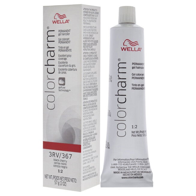 Color Charm Permanent Hair Color Gel - 3RV 367 Black Cherry by Wella for Unisex - 2 oz Hair Color, NA, alternate image number null