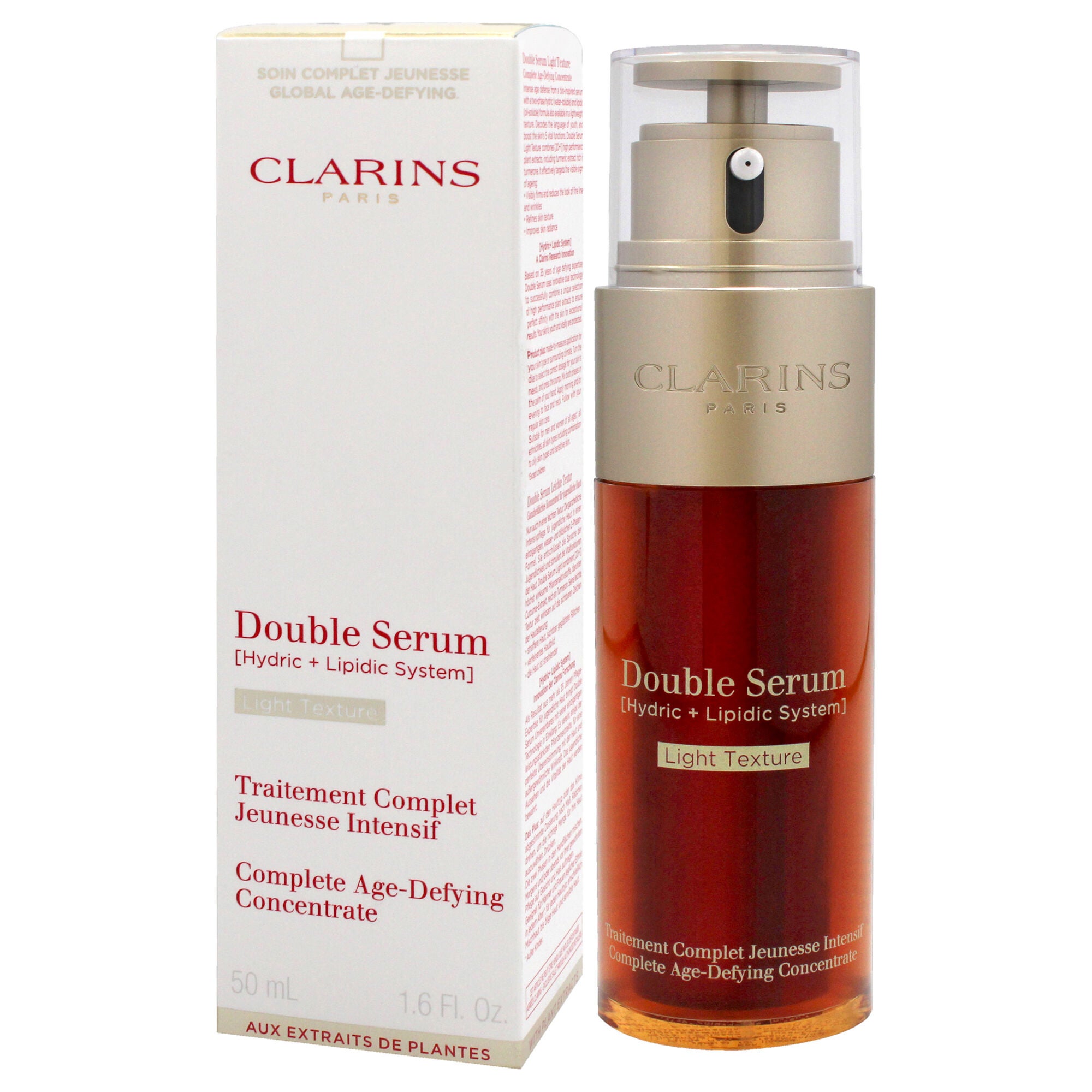 Double Serum Light Texture Complete Age-Defying Concentrate by Clarins for Women - 1.6 oz Serum, See Description, alternate image number 3