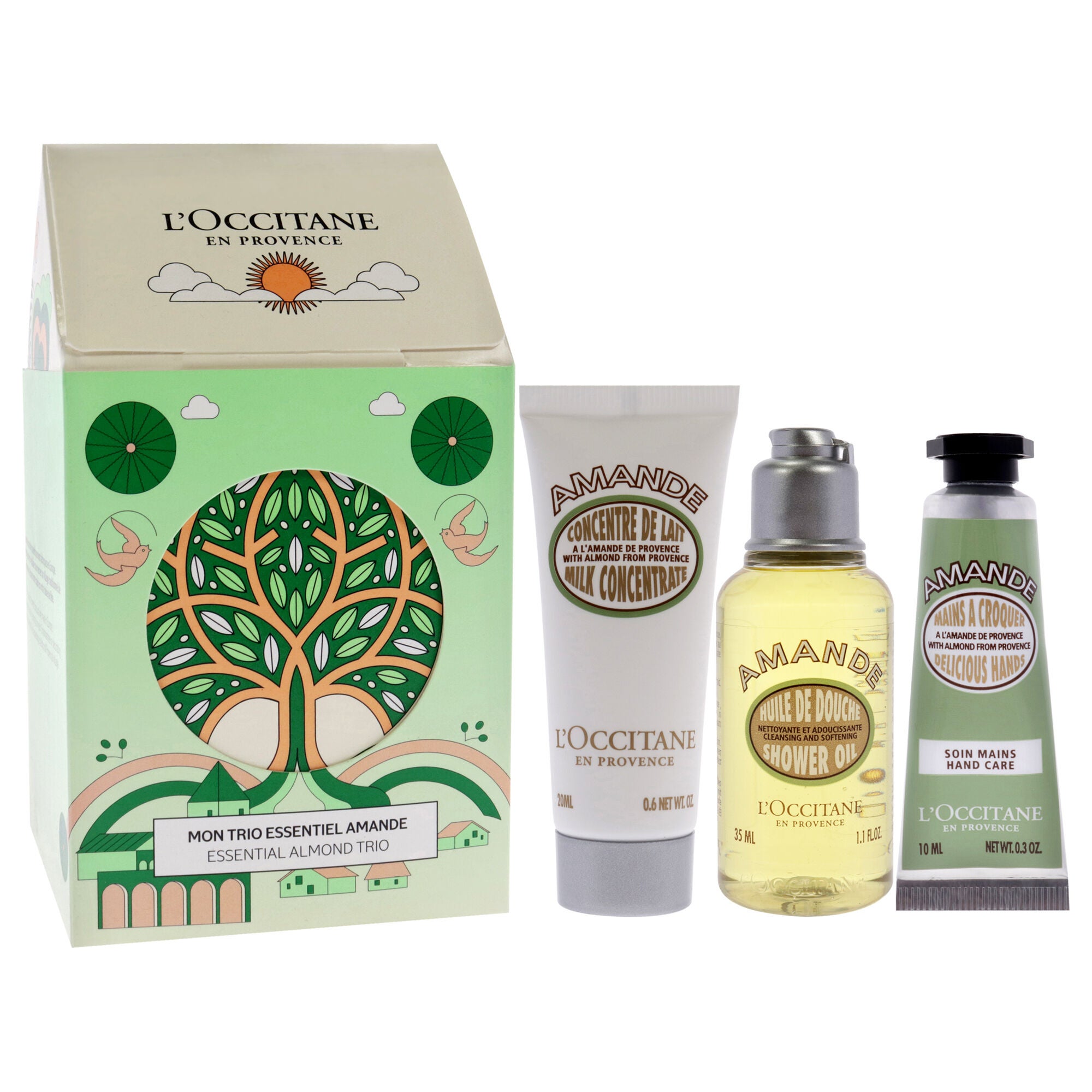 Essential Trio - Almond by LOccitane for Women - 3 Pc 1.1oz Shower Oil - Almond, 0.6oz Concentrate - Almond Milk, 0.3oz Delicios Hands - Almond, , alternate image number 6