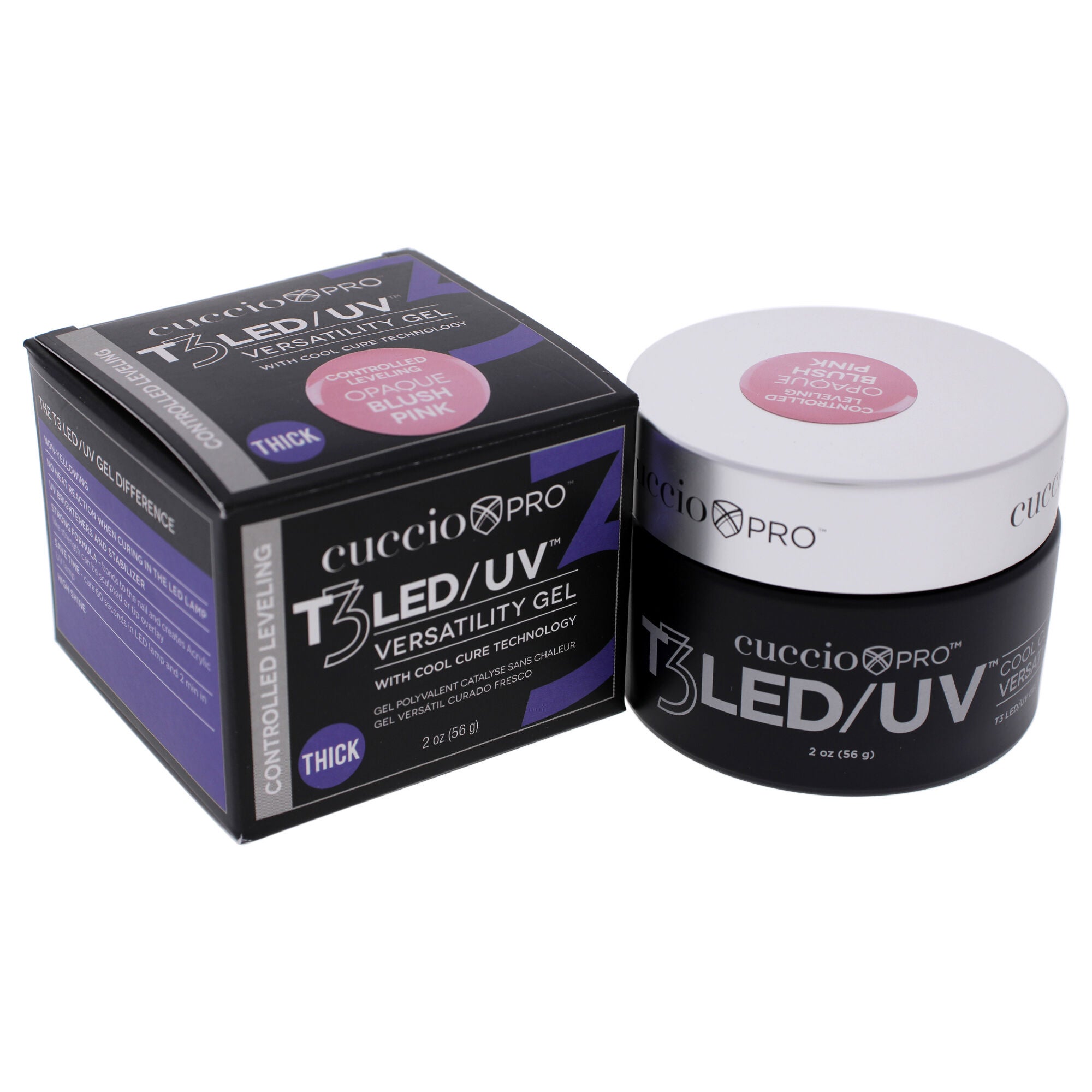 T3 Cool Cure Versatility Gel - Controlled Leveling Opaque Blush Pink by Cuccio Pro for Women - 2 oz Nail Gel, See Description, alternate image number 3