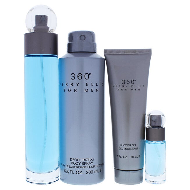 360 by Perry Ellis for Men - 4 Pc Gift Set 3.4oz EDT Spray, 6oz Deodorizing Body Spray, 3.0oz Shower Gel, 0.25oz EDT Spray, , alternate image number null