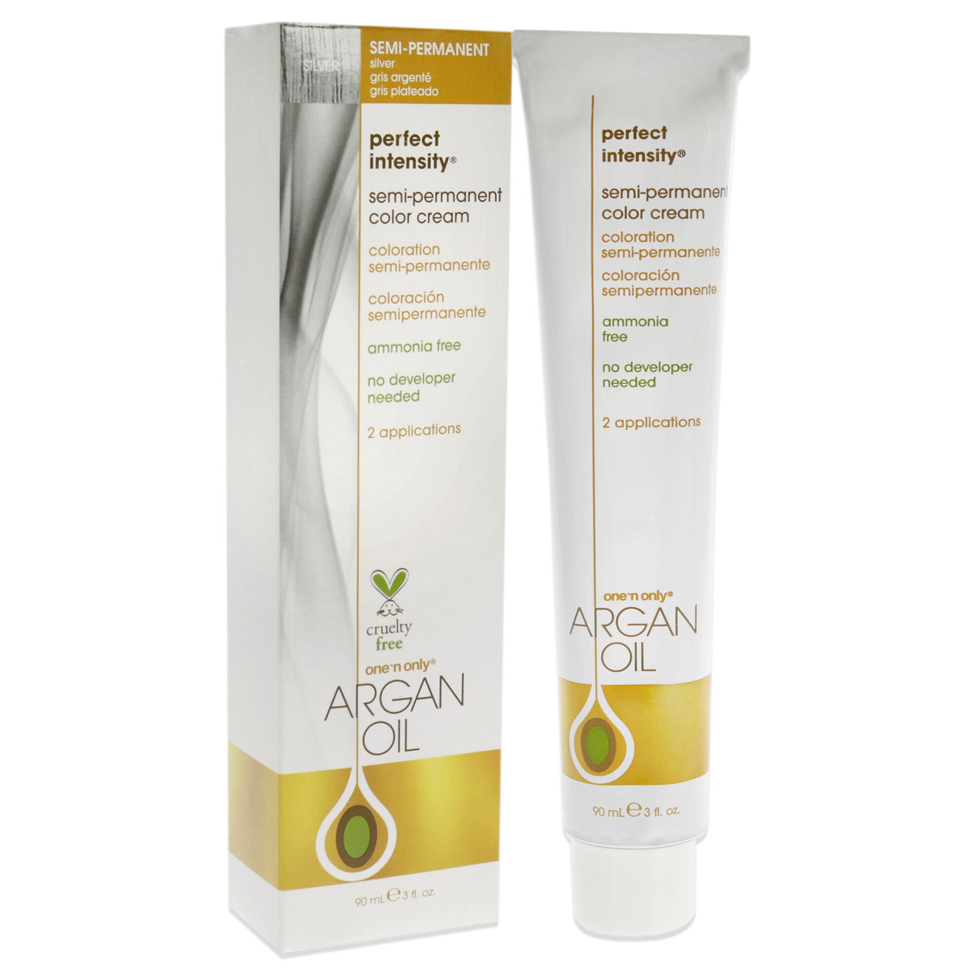 Argan Oil Perfect Intensity Semi-Permanent Color Cream - Silver by One n Only for Unisex - 3 oz Hair Color, See Description, alternate image number 1