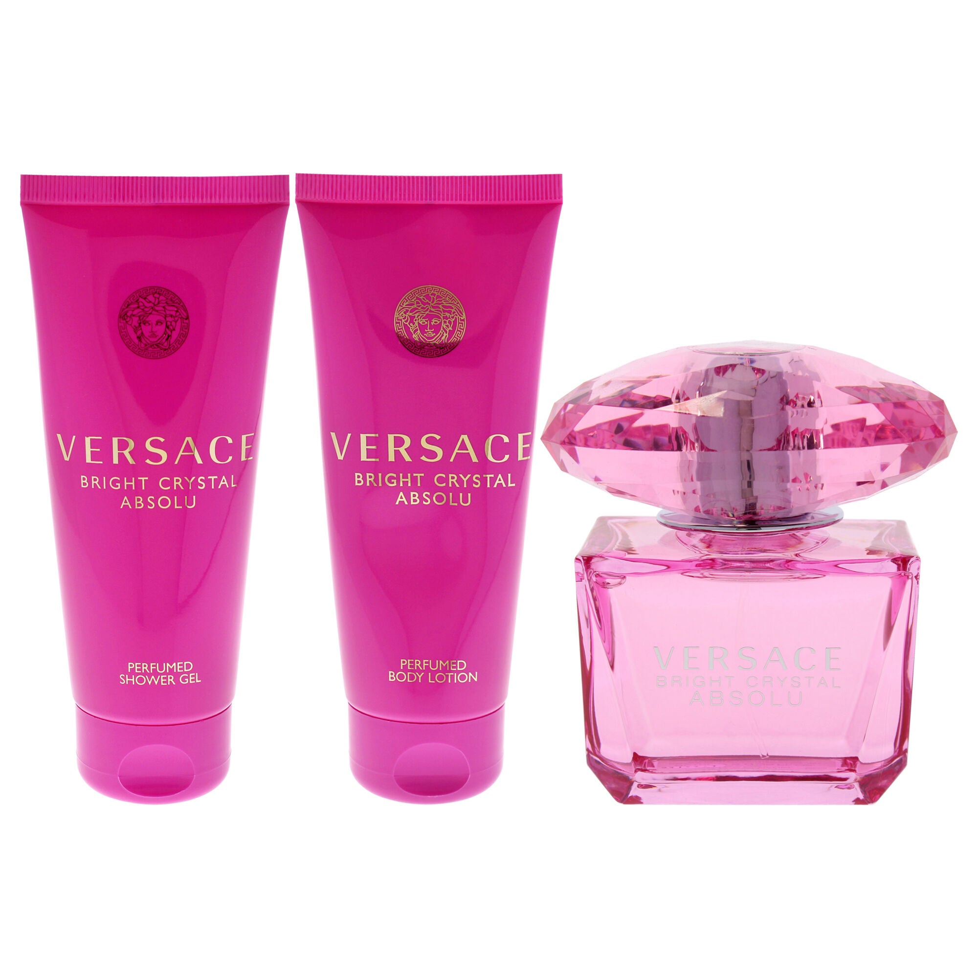 Versace Bright Crystal Absolu by Versace for Women - 4 Pc Gift Set - 3oz EDP Spray, 3.4oz Shower Gel, 3.4oz Body Lotion, Bag - Black and Gold, See Description, alternate image number 4